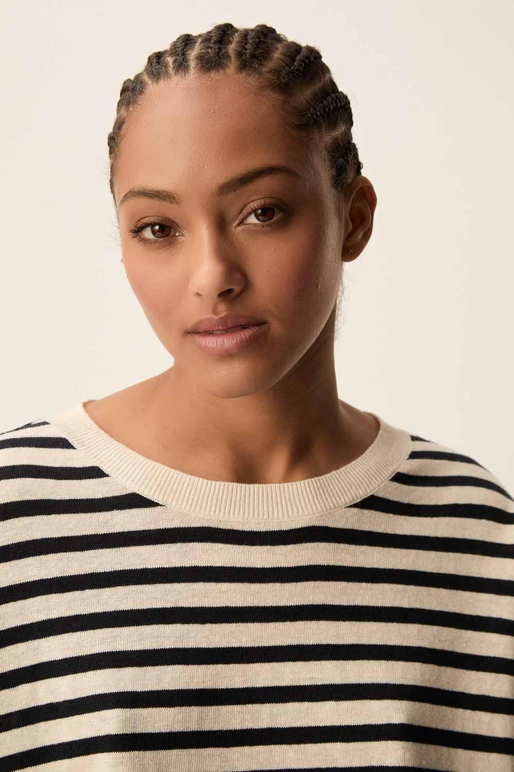 Des Petit Hauts Pull Alexi Creme/Marine