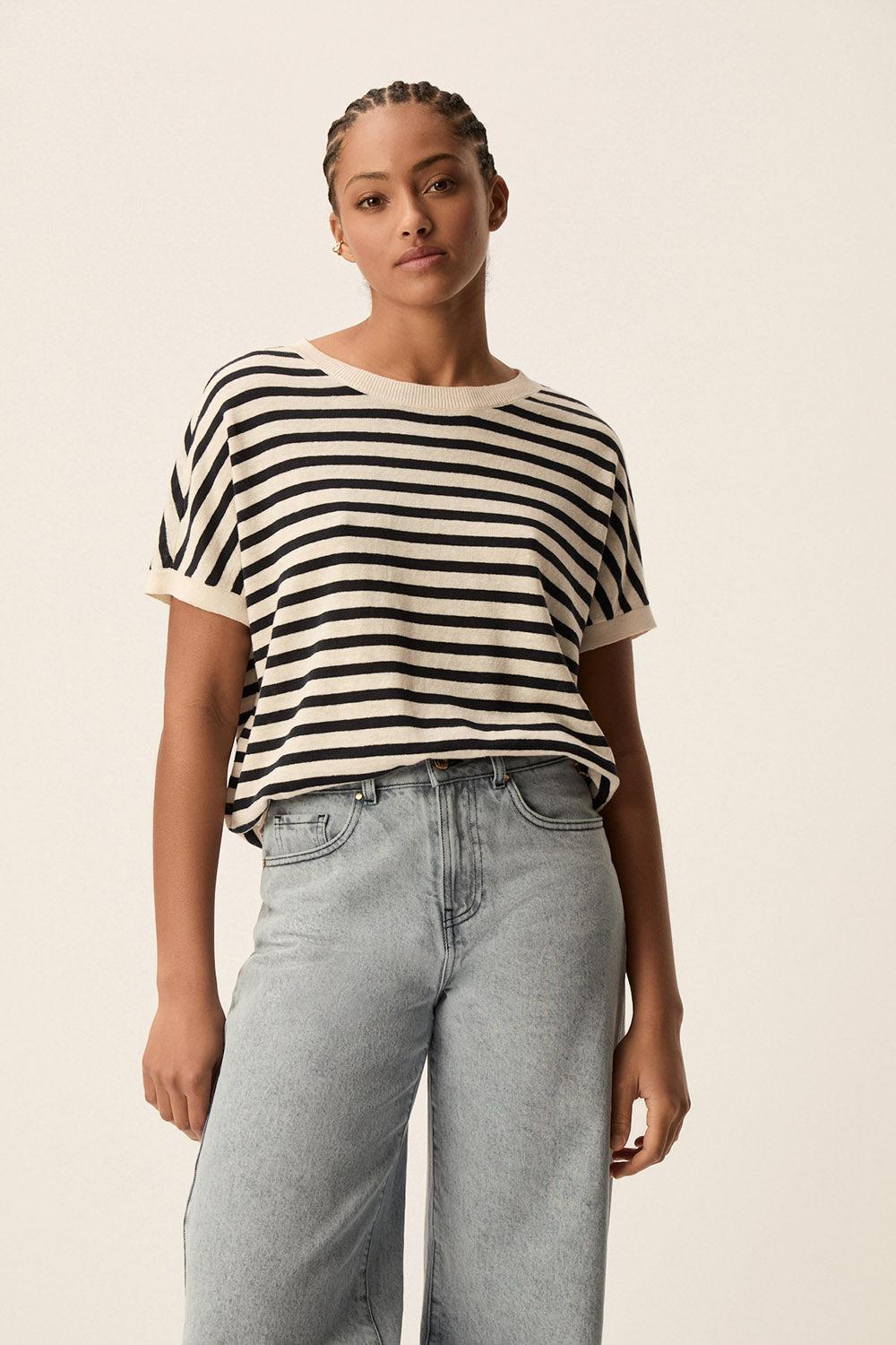 Des Petit Hauts Pull Alexi Creme/Marine