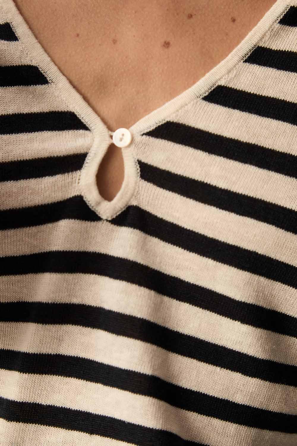 Des Petit Hauts Pull Brad Creme/Marine