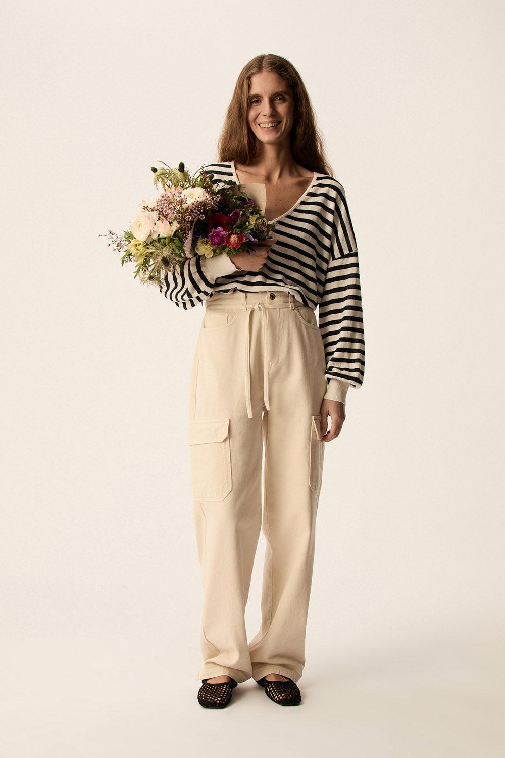 des petit hauts Pull Brad Creme/Marine