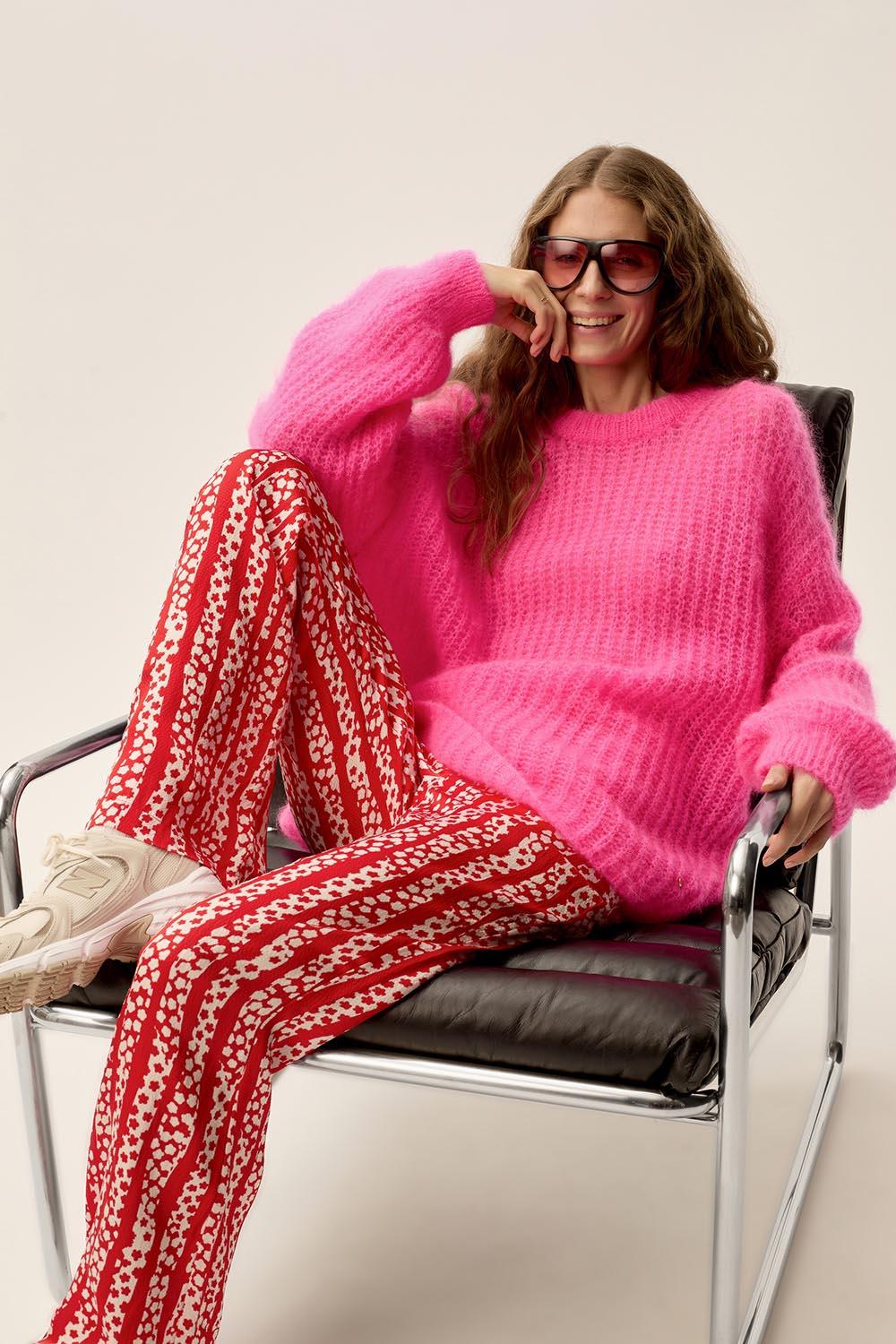 Des Petit Hauts Pull Burma Rose Fluo