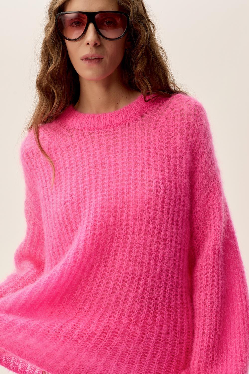 Des Petit Hauts Pull Burma Rose Fluo