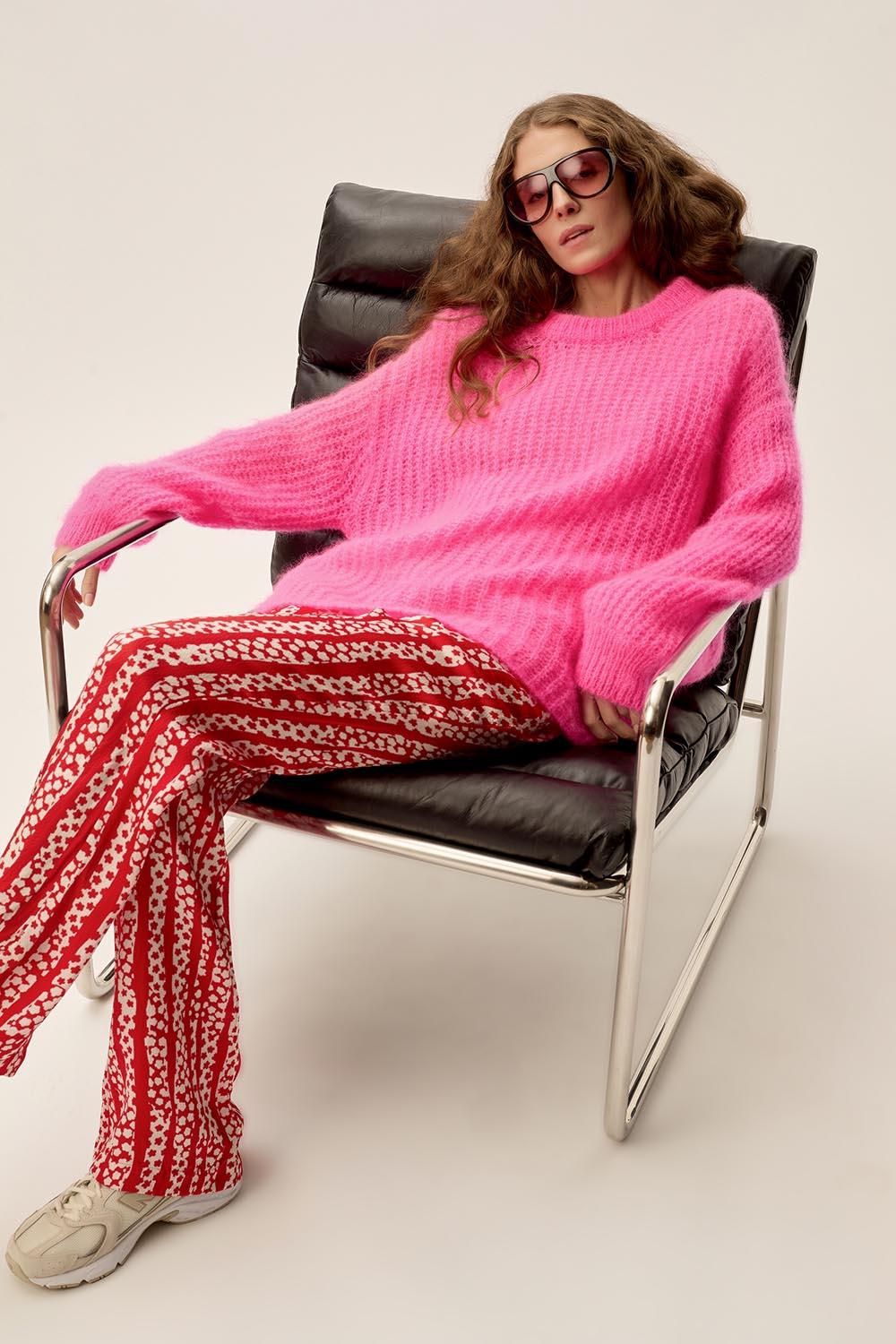 des petit hauts Pull Burma Rose Fluo