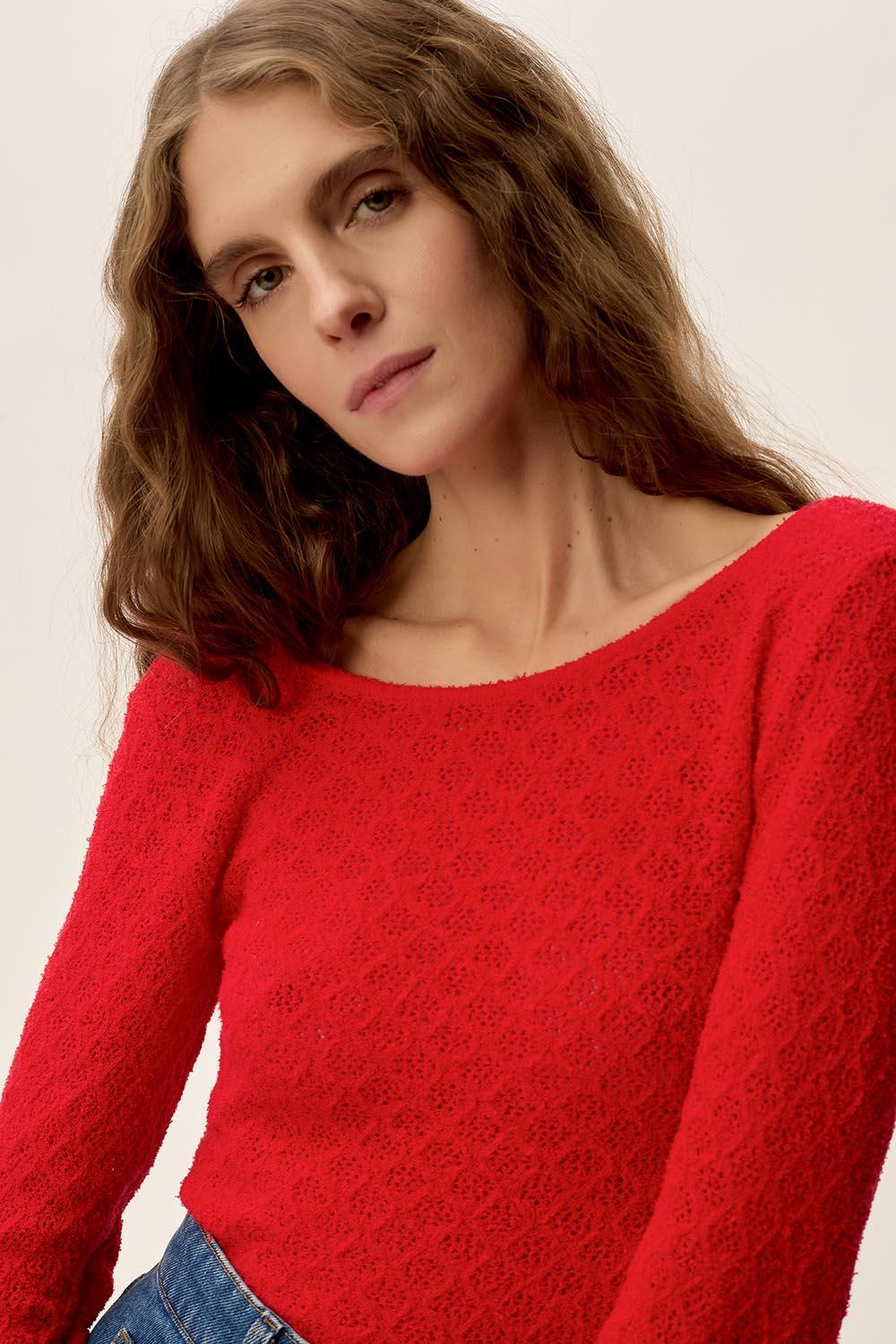 Des Petit Hauts Pull Clodette Tomate