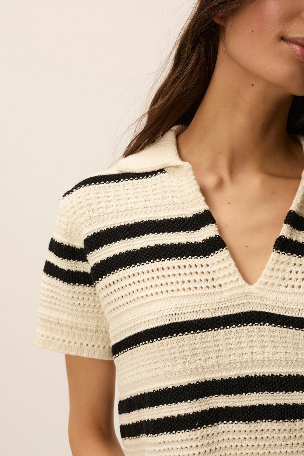 Des Petit Hauts Pull Dembo Creme/Noir
