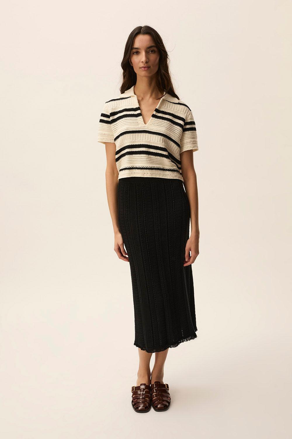 Des Petit Hauts Pull Dembo Creme/Noir