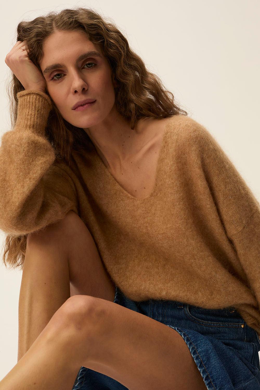 Des Petit Hauts Pull Donald Tabac