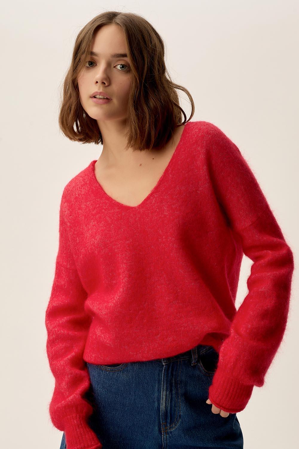 Des Petit Hauts Pull Donald Tomate