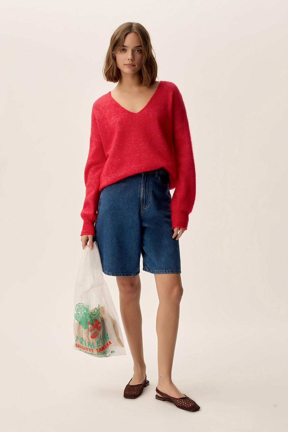 Des Petit Hauts Pull Donald Tomate