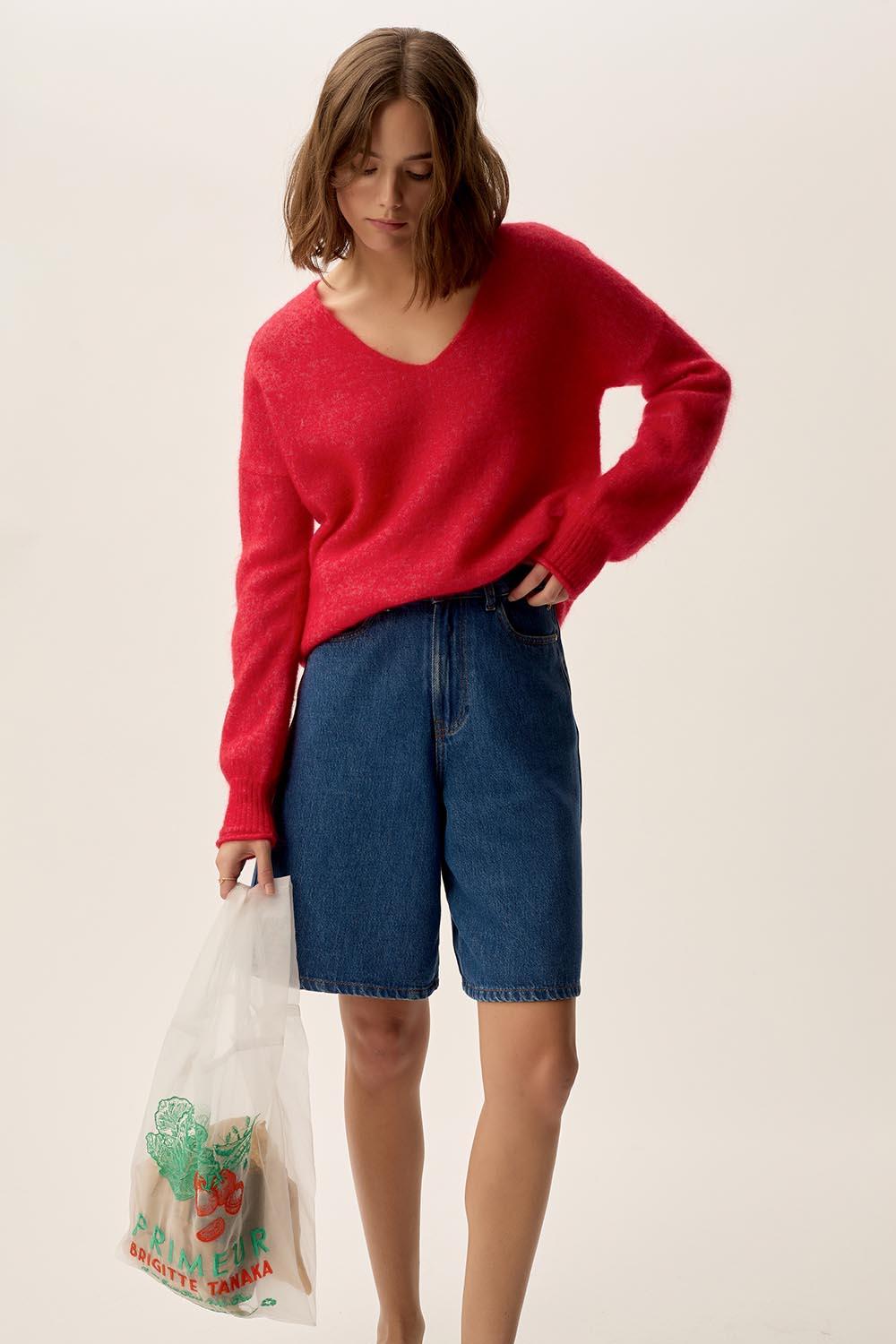 des petit hauts Pull Donald Tomate