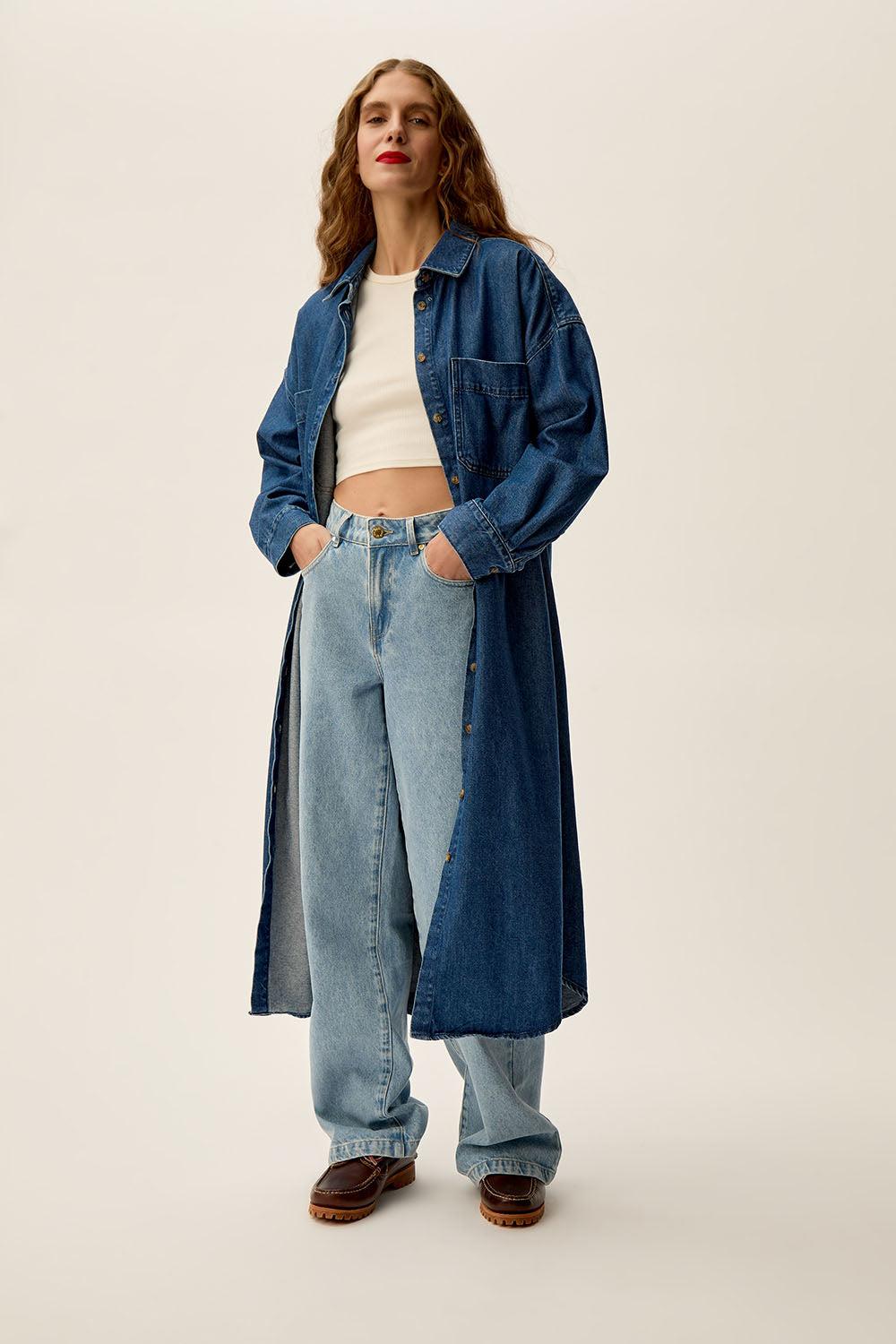Des Petit Hauts Robe Lazou Middle Blue