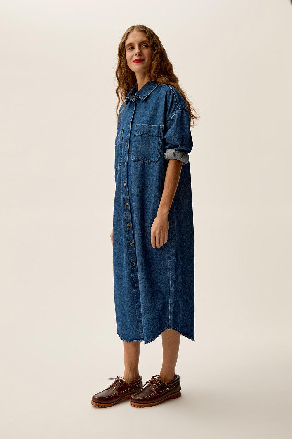 des petit hauts Robe Lazou Middle Blue