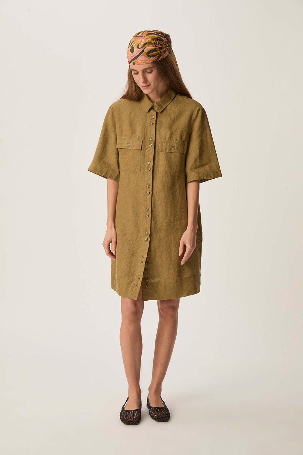 des petit hauts Robe Robinson Olive
