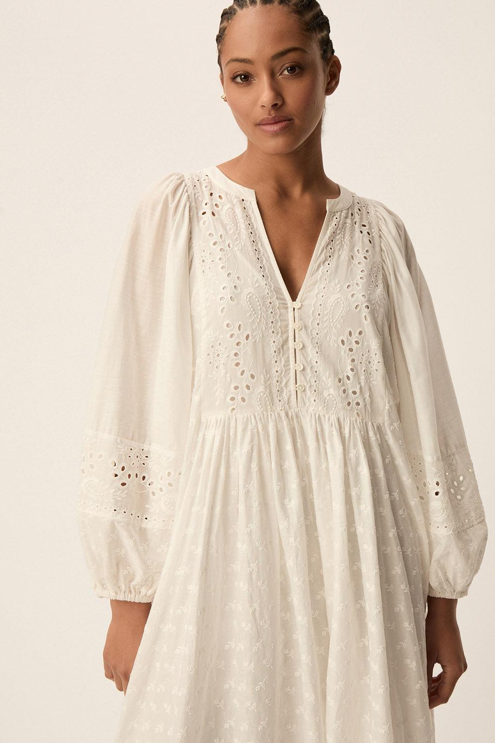 Des Petit Hauts Robe Salama Ecru