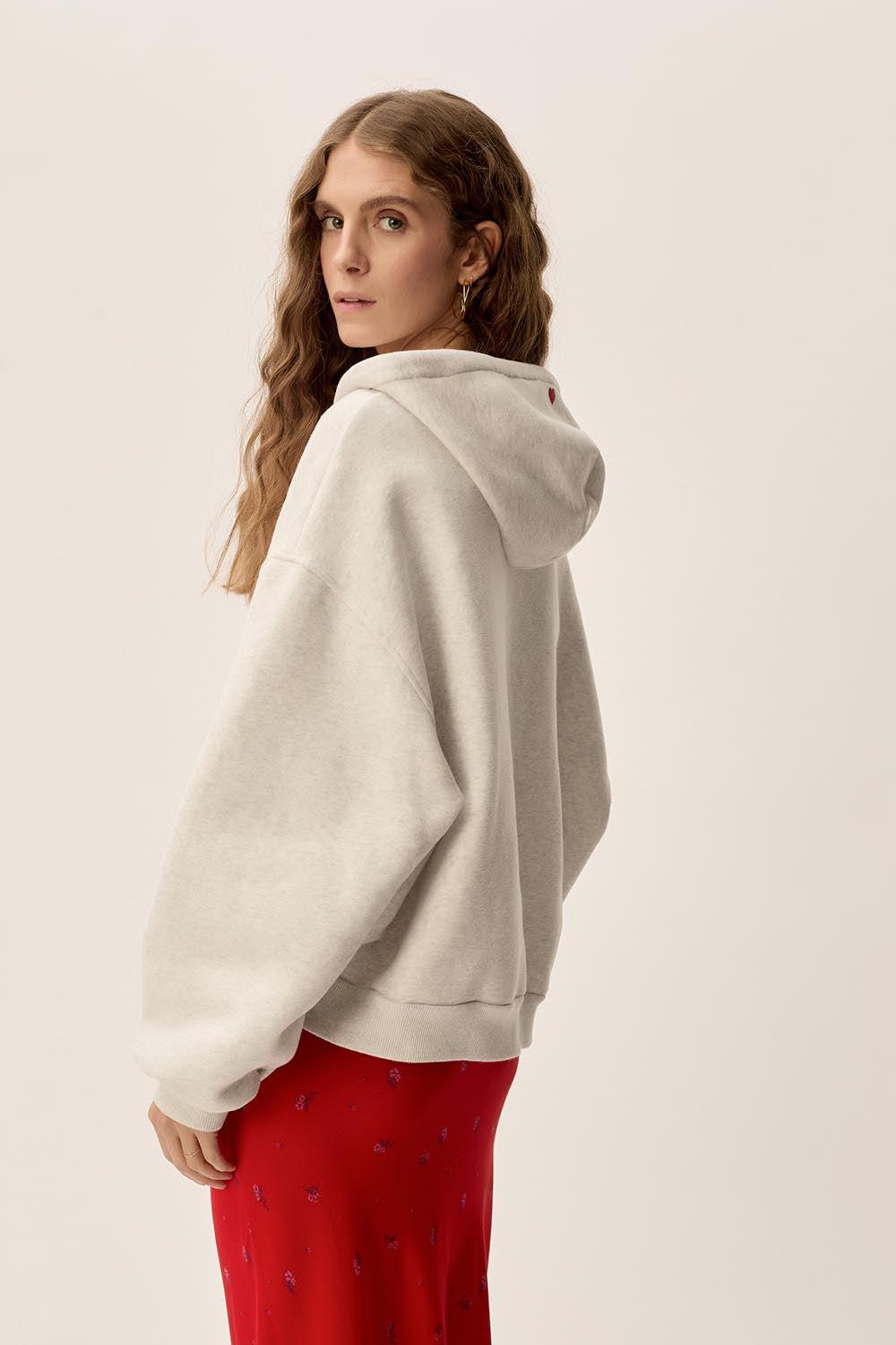 des petit hauts Sweat à capuche Henria Gris Chine