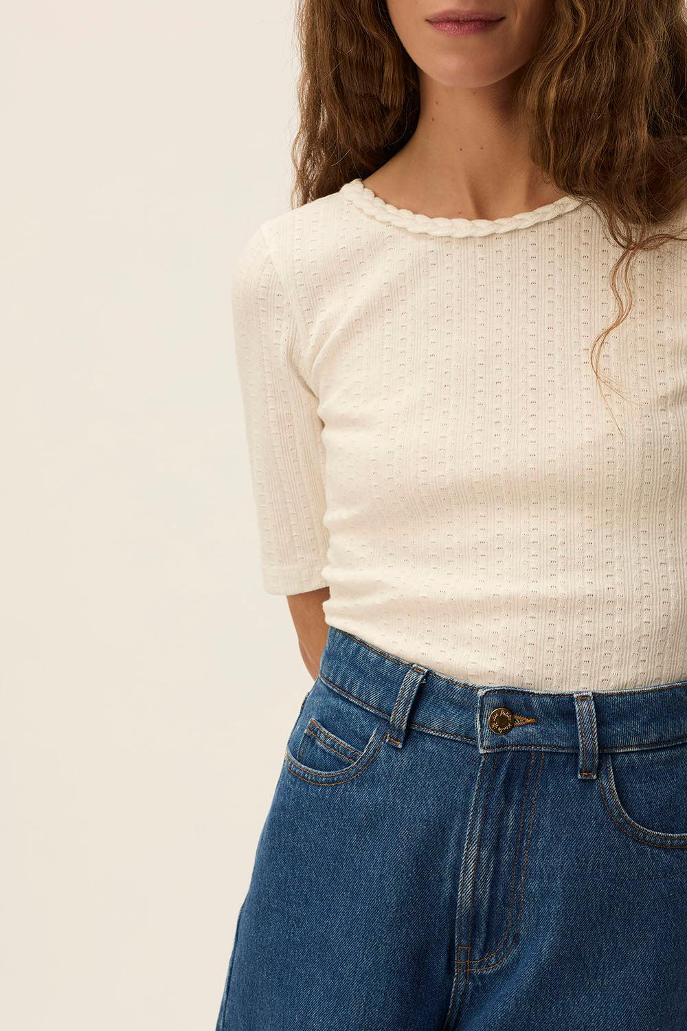 Des Petit Hauts Tee-shirt Grizelda Ecru