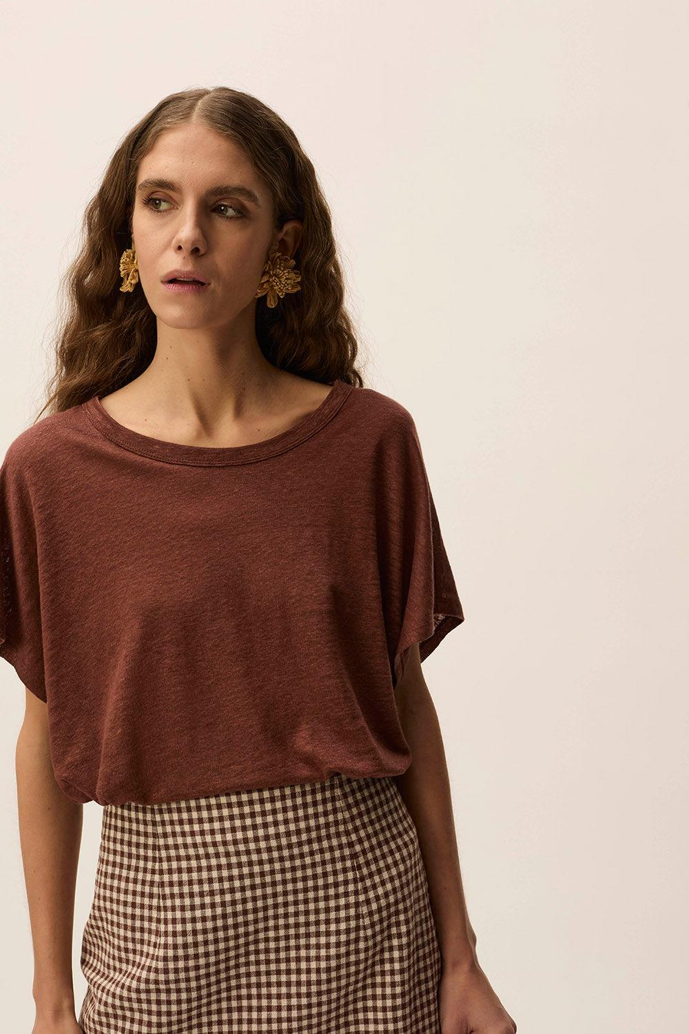 des petit hauts Tee-shirt Hanami Cacao