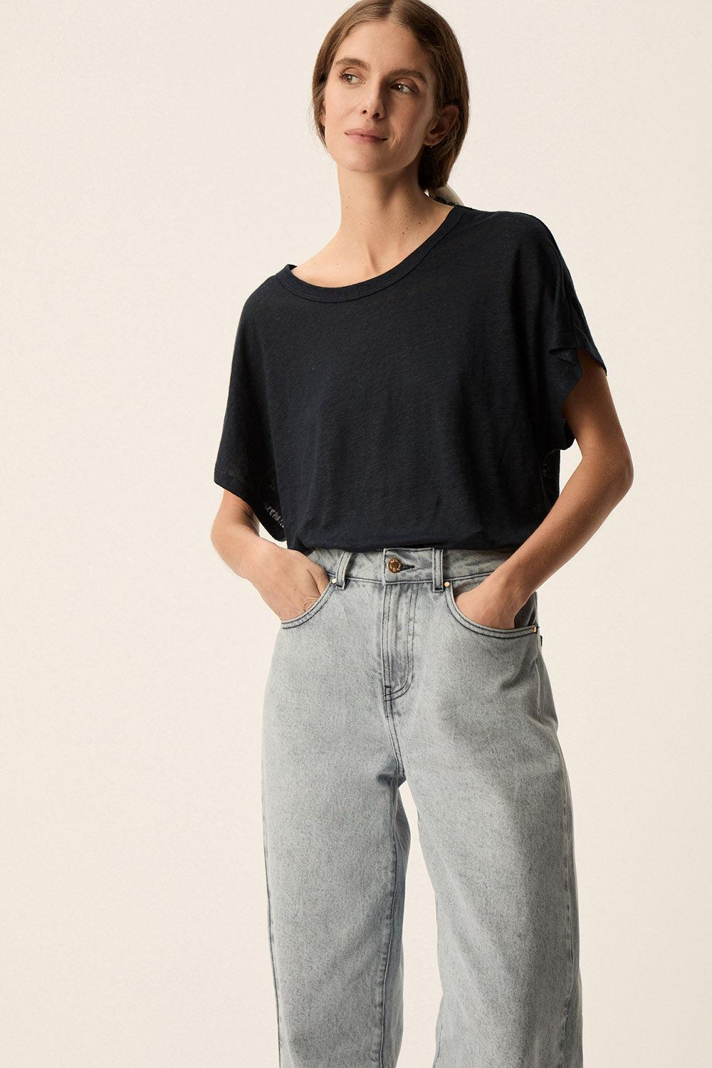 Des Petit Hauts Tee-shirt Hanami Marine