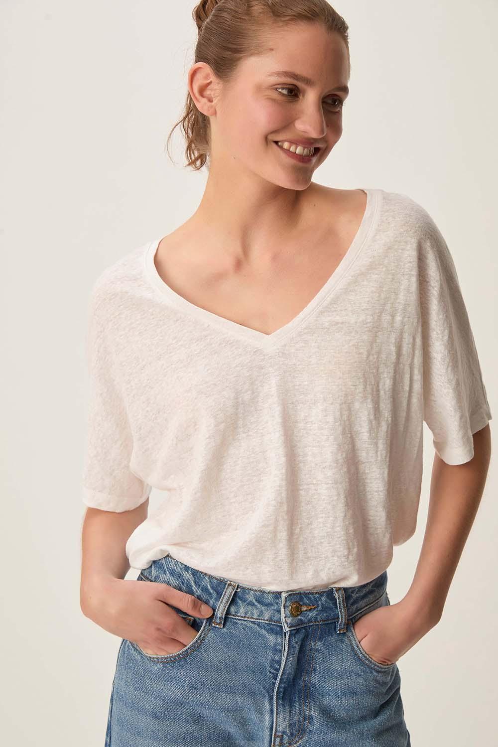 Des Petit Hauts Tee-shirt Hanina Ecru