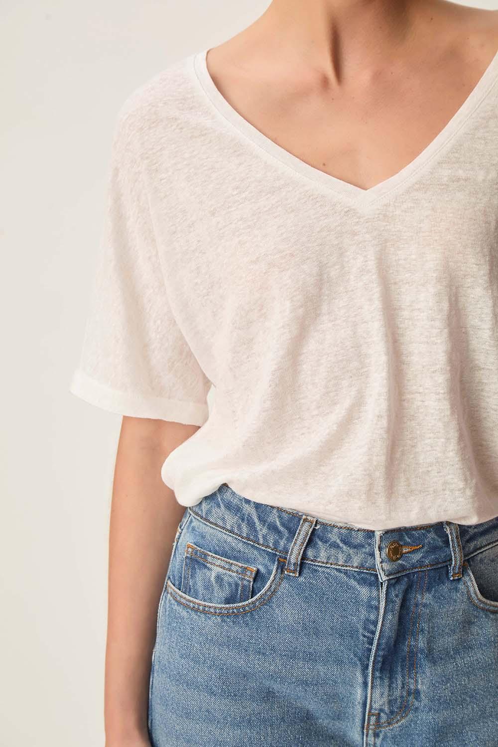 Des Petit Hauts Tee-shirt Hanina Ecru