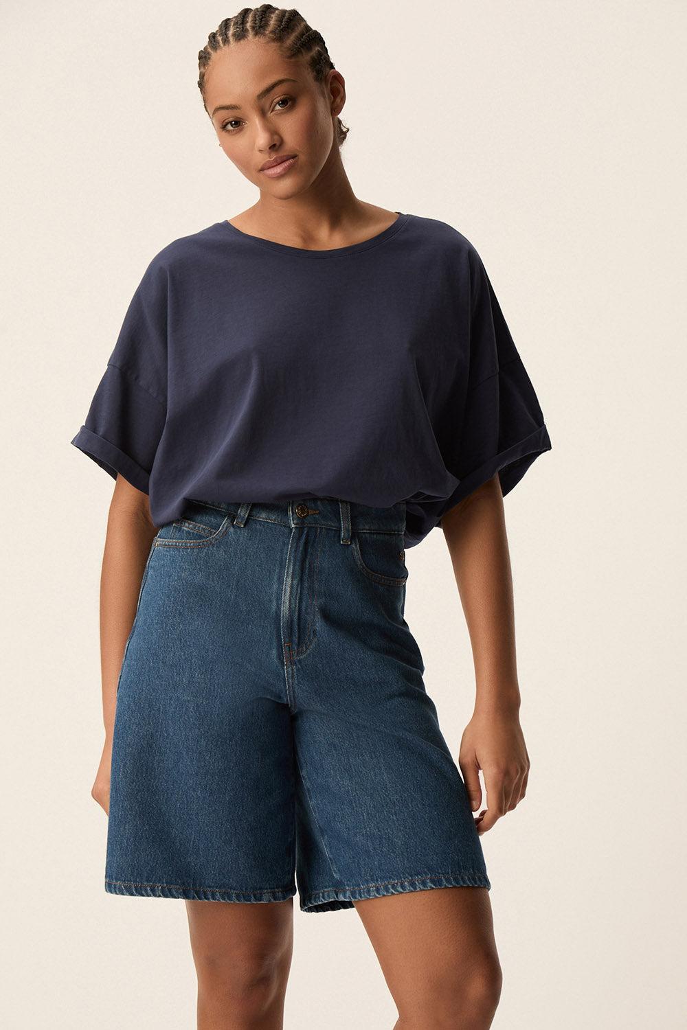 Des Petit Hauts Tee-shirt Haricia Indigo