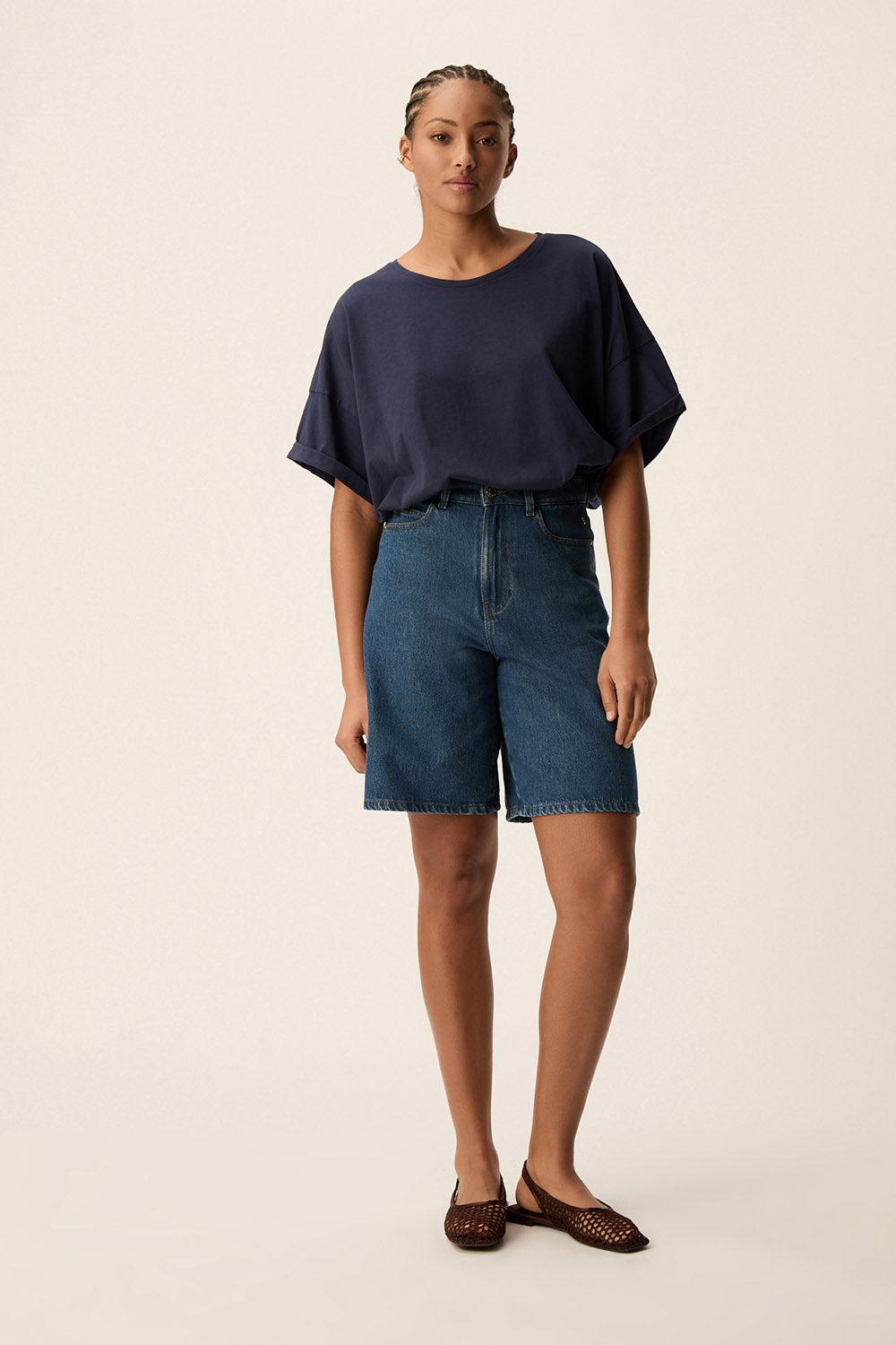 Des Petit Hauts Tee-shirt Haricia Indigo