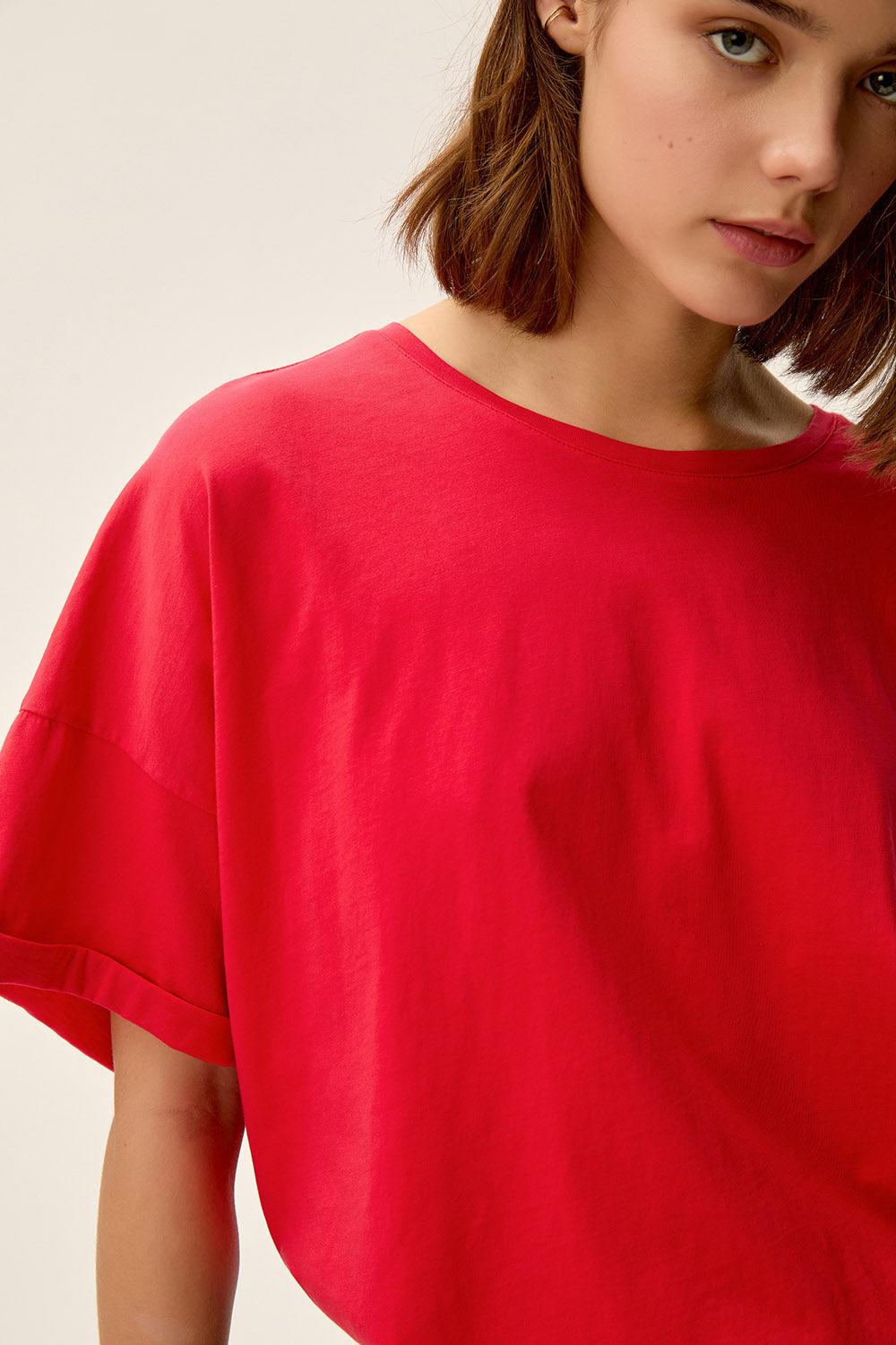 Des Petit Hauts Tee-shirt Haricia Tomate