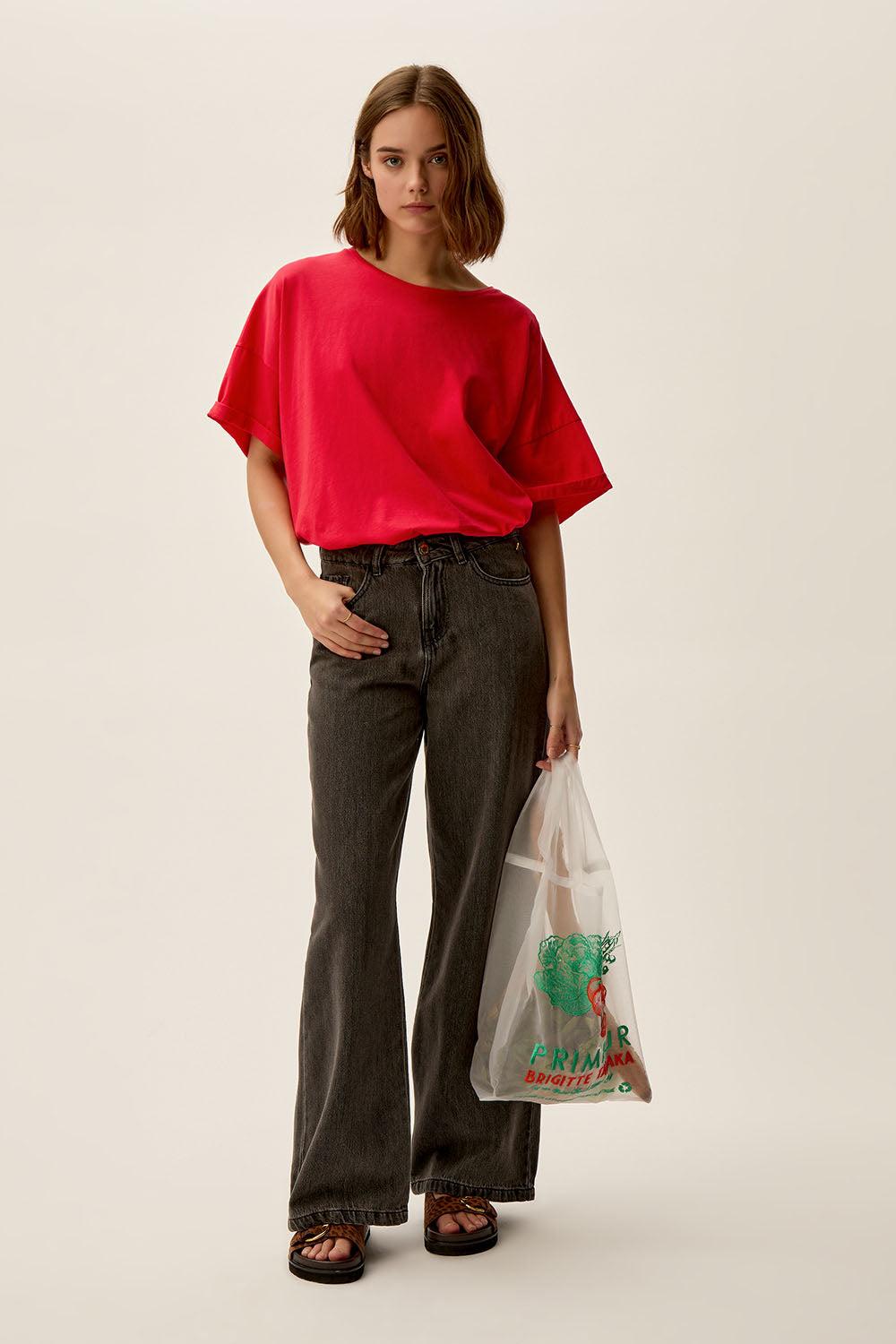 Des Petit Hauts Tee-shirt Haricia Tomate