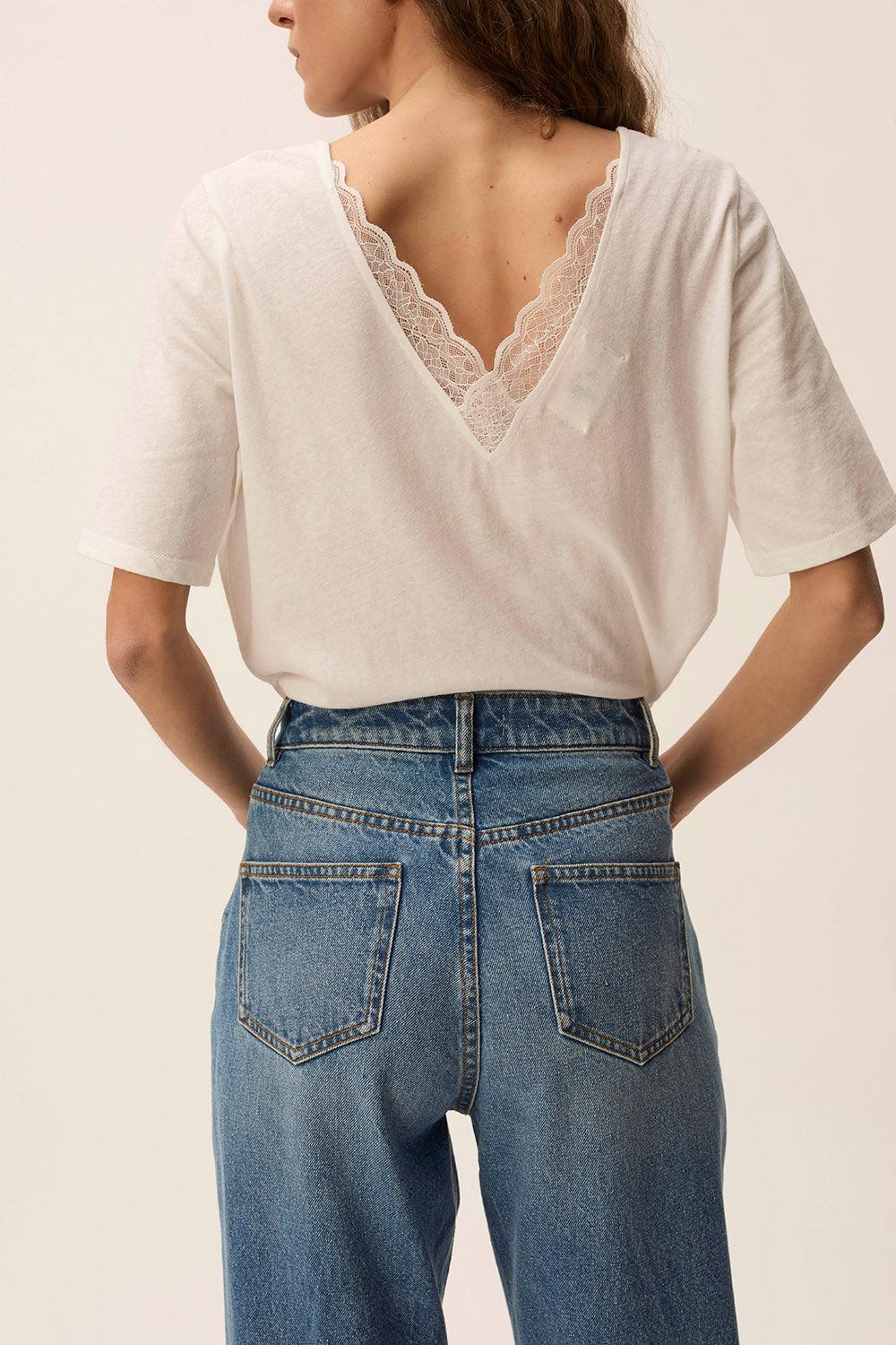 Des Petit Hauts Tee-shirt Helza Ecru