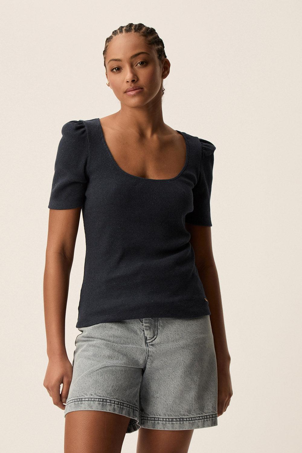 Des Petit Hauts Tee-shirt Hizou Indigo