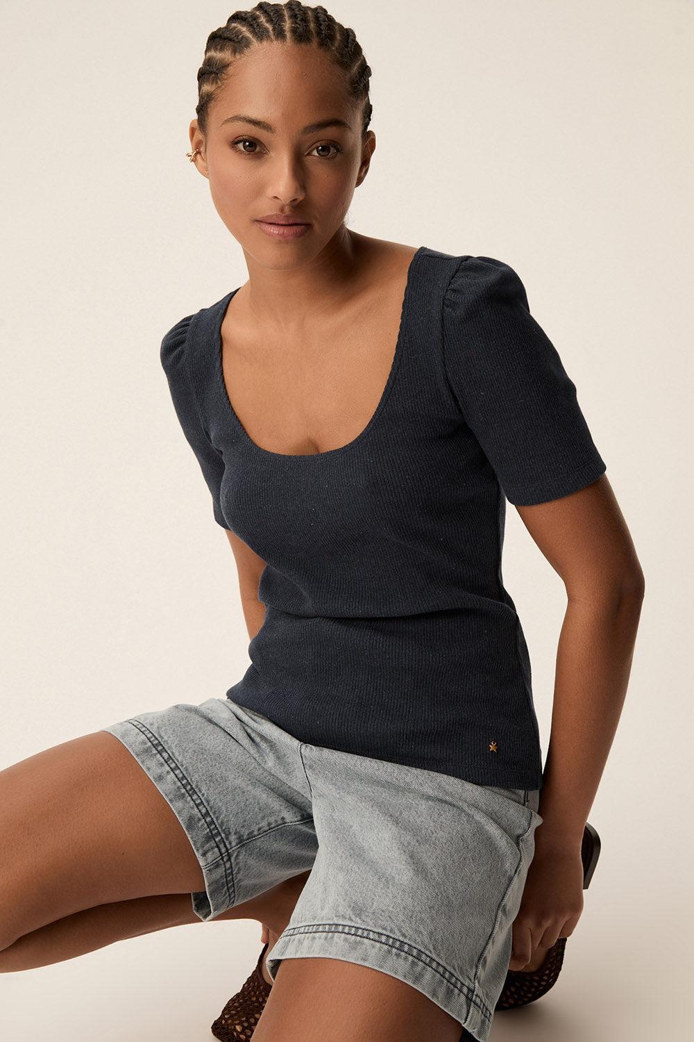 Des Petit Hauts Tee-shirt Hizou Indigo