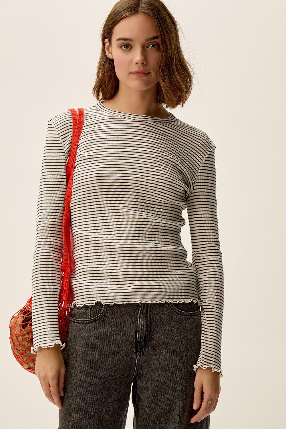 Des Petit Hauts Tee-shirt Ingrid Marine/Creme