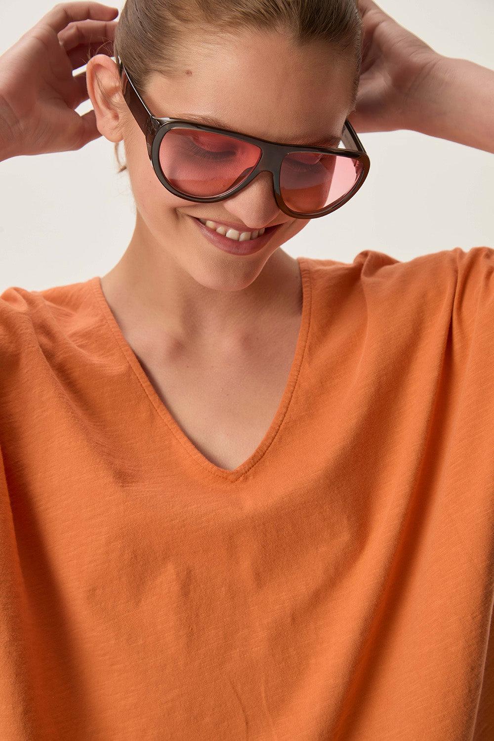 Des Petit Hauts Tee-shirt Zaeline Papaye