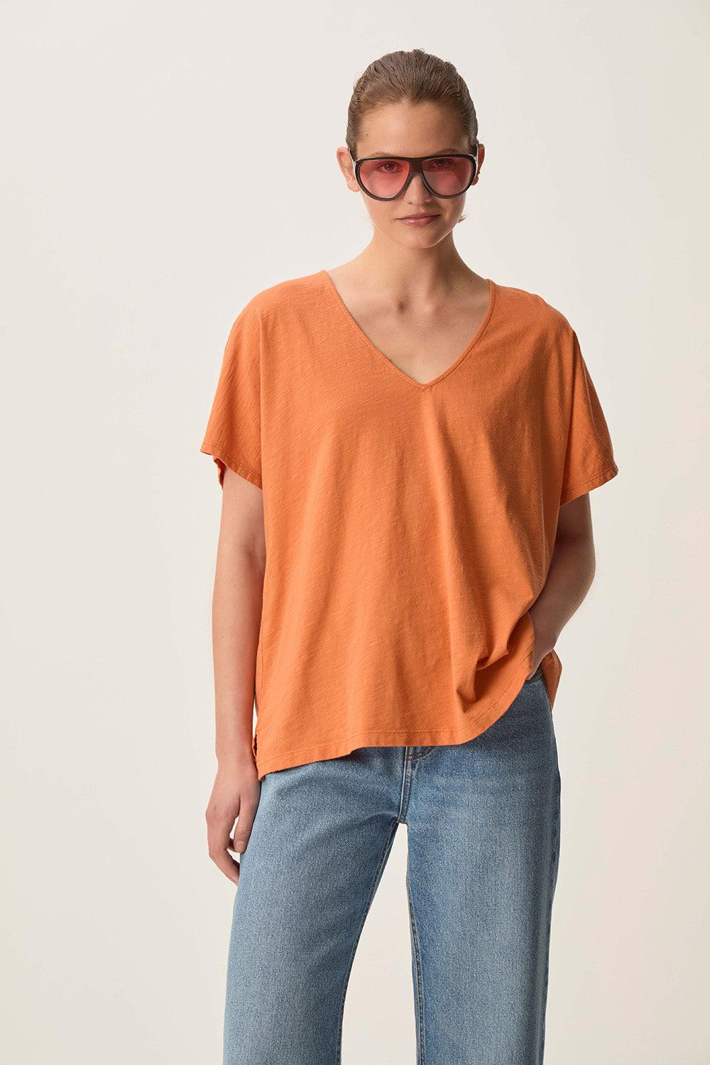 des petit hauts Tee-shirt Zaeline Papaye