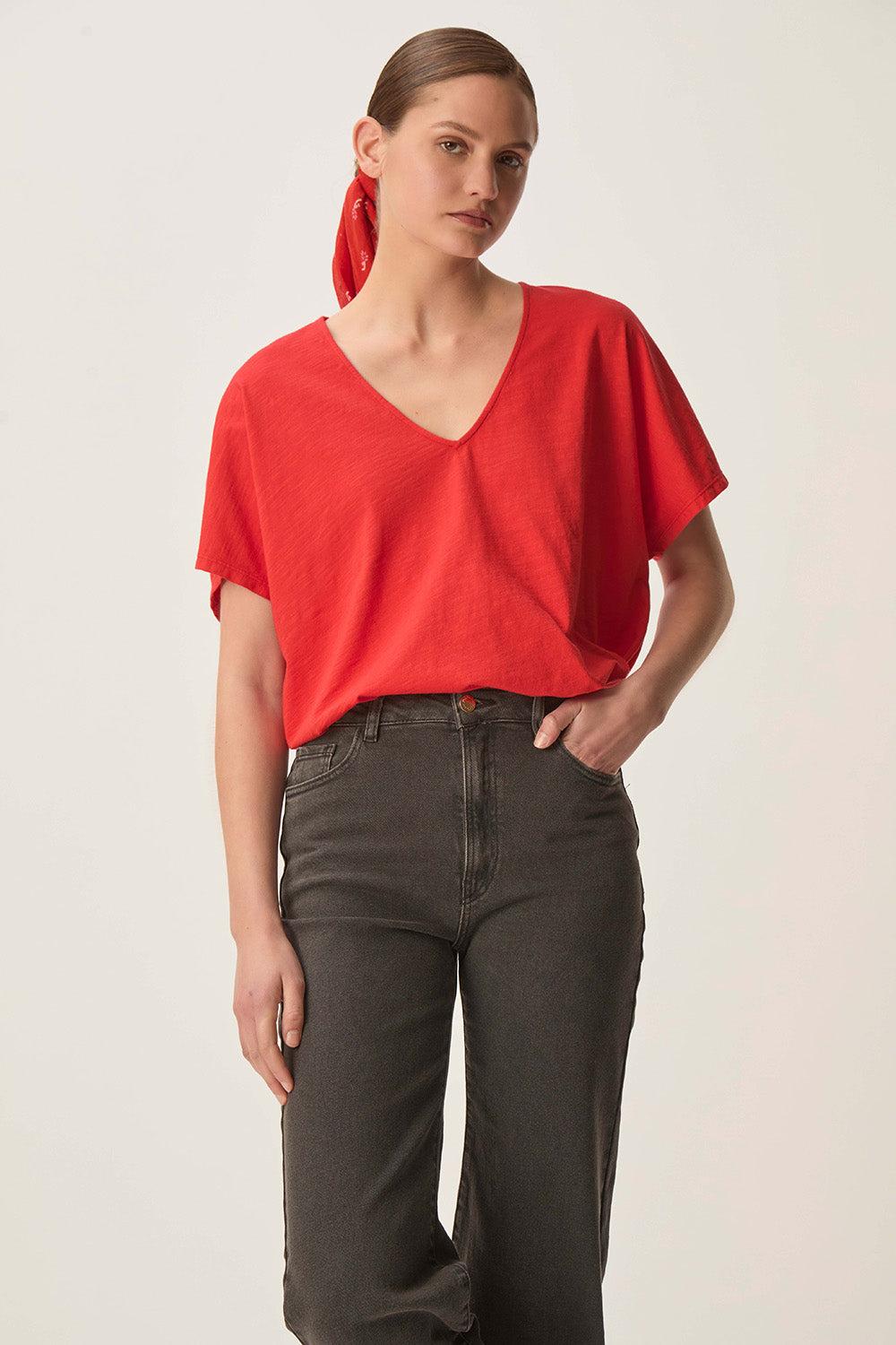 Des Petit Hauts Tee-shirt Zaeline Tomate