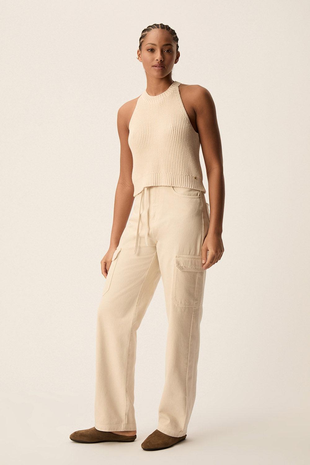 Des Petit Hauts Top En Maille Abby Creme