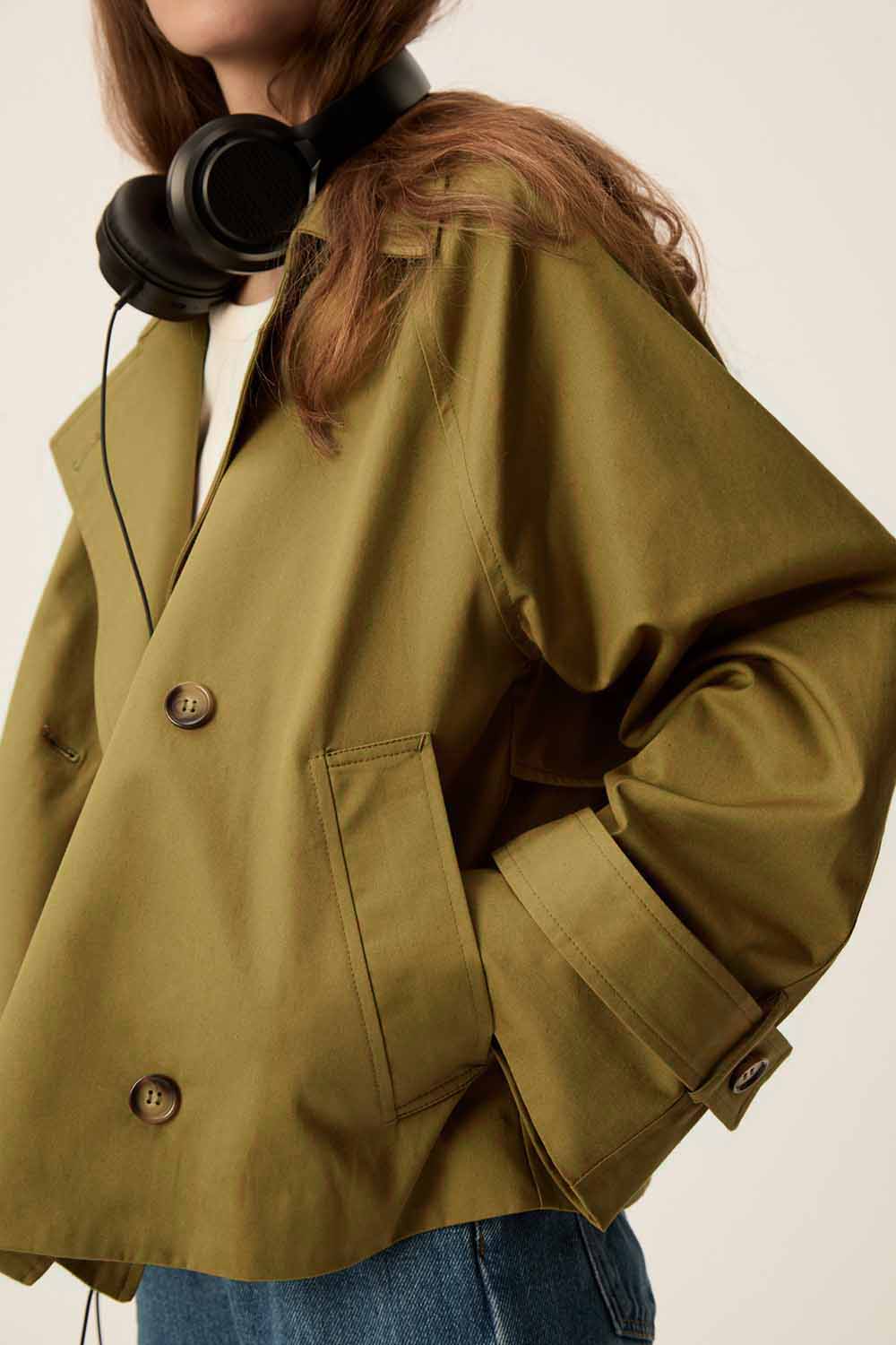 Des Petit Hauts Trench Yeta Olive
