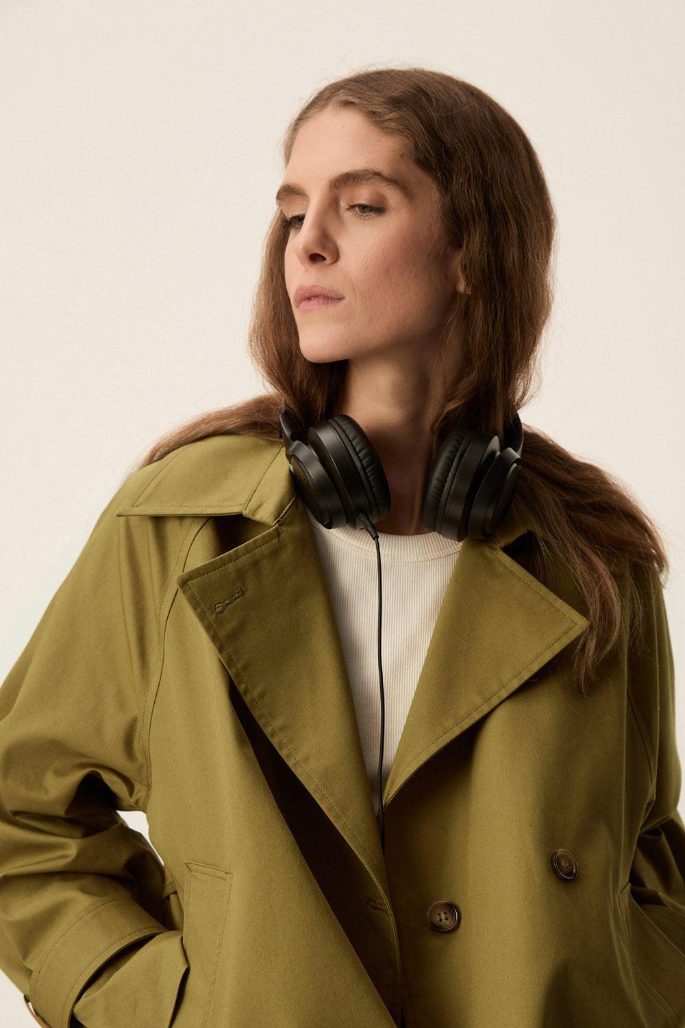 Des Petit Hauts Trench Yeta Olive