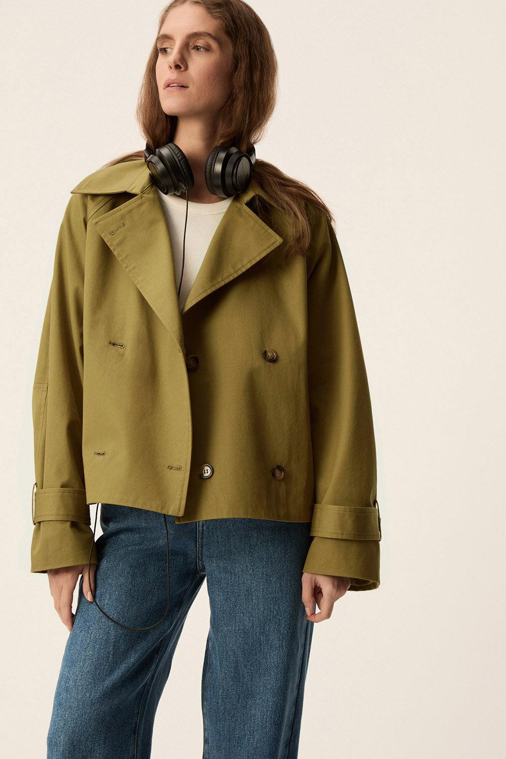 Des Petit Hauts Trench Yeta Olive