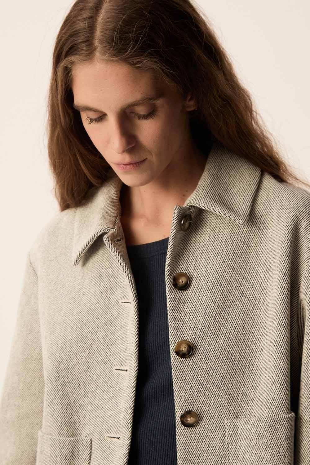 Des Petit Hauts Veste Yaelle Creme/Noir
