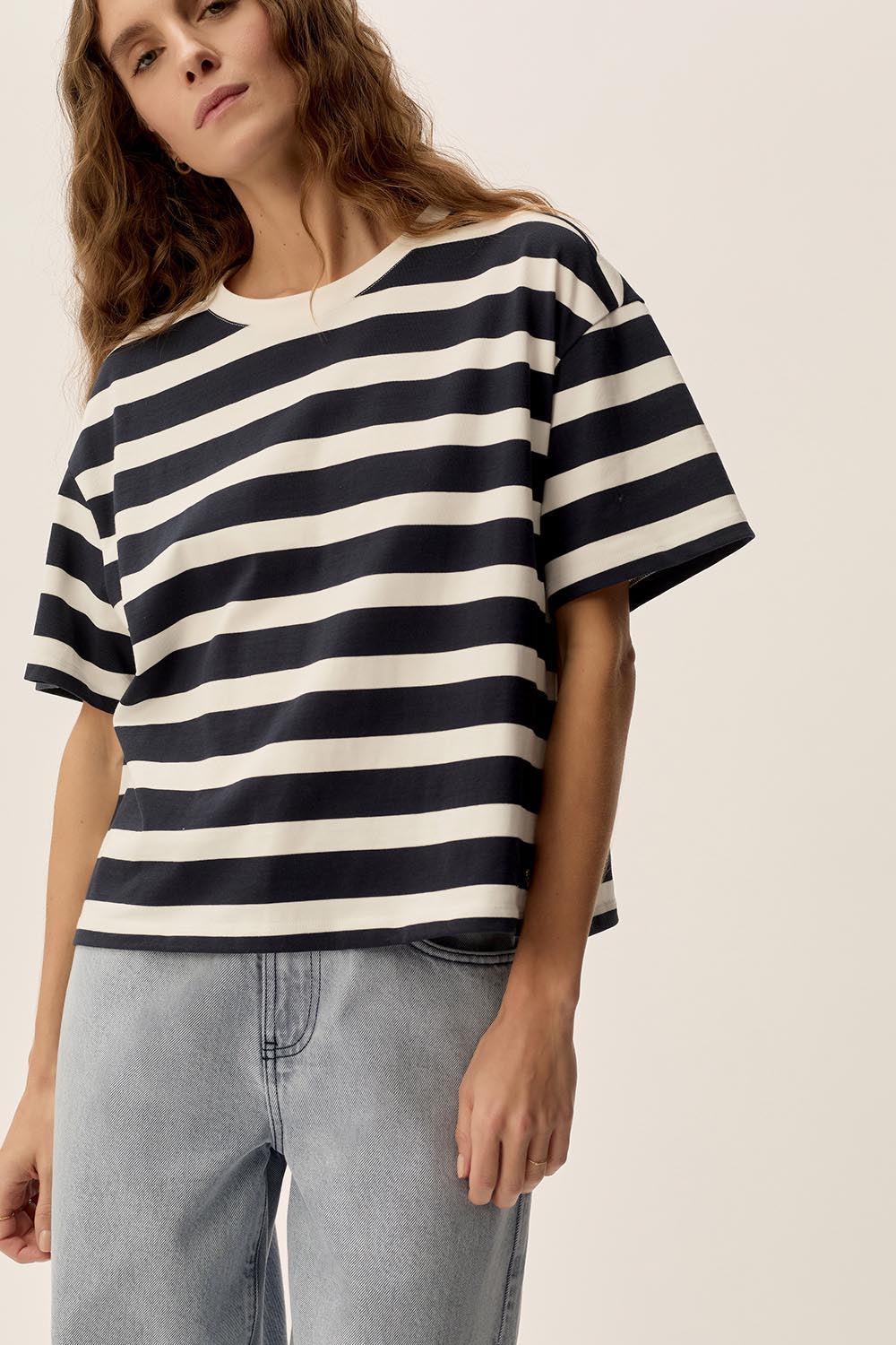 Des Petit Hauts Tee-shirt Marinière Filma Marine/Ecru2