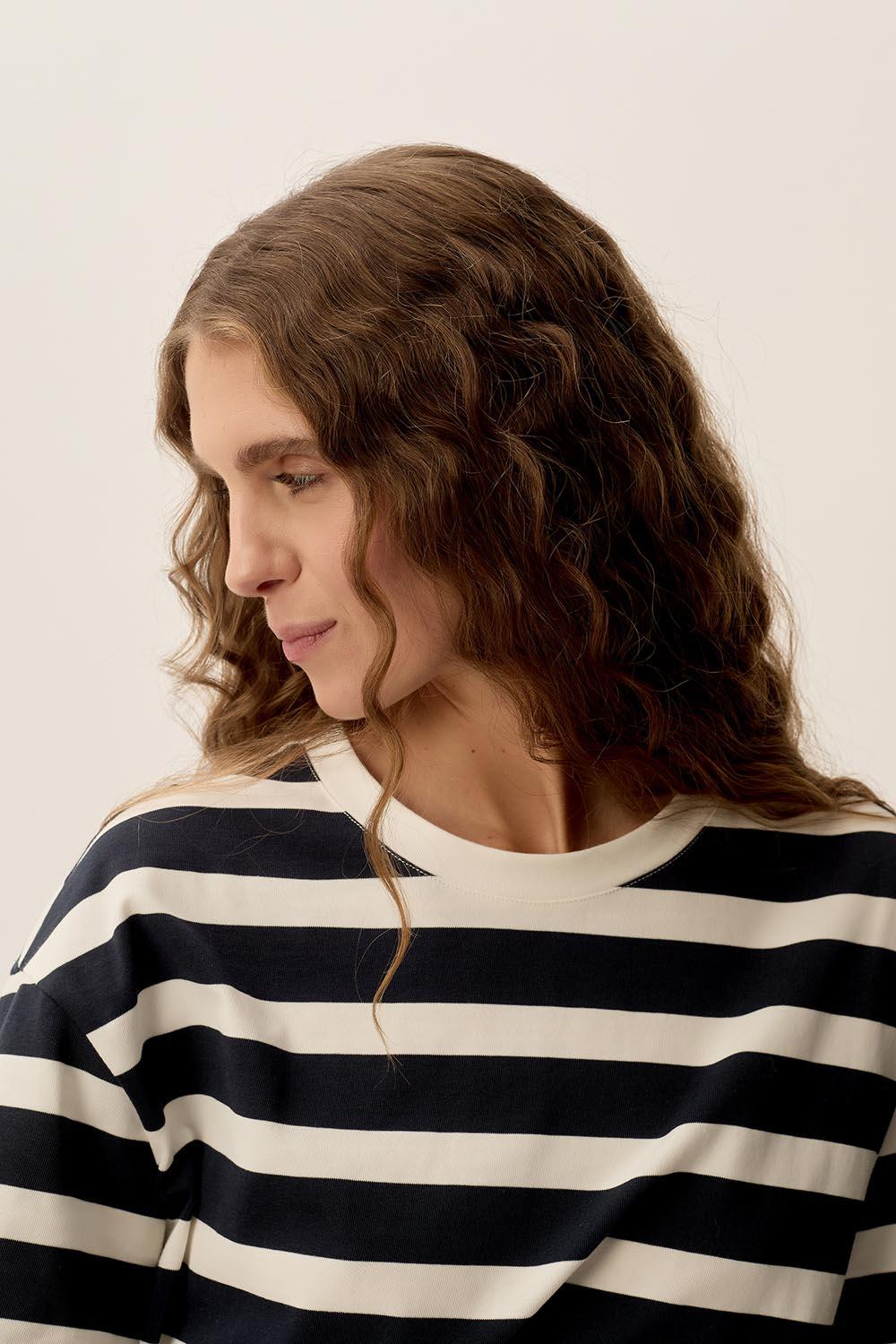 Des Petit Hauts Tee-shirt Marinière Filma Marine/Ecru2