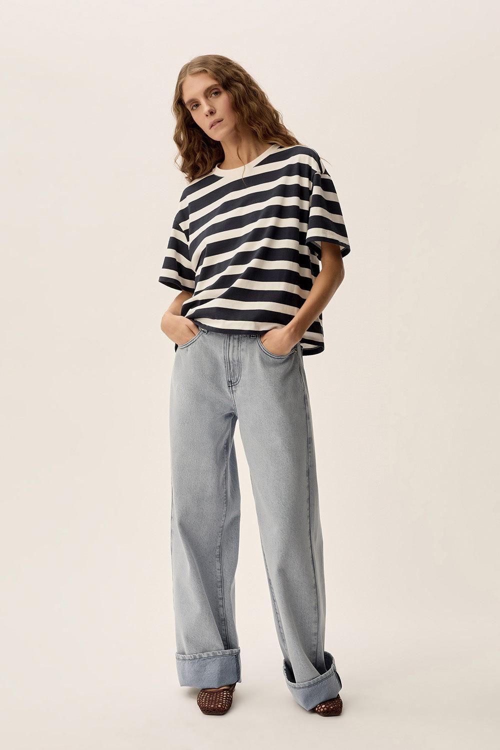 Des Petit Hauts Tee-shirt Marinière Filma Marine/Ecru2