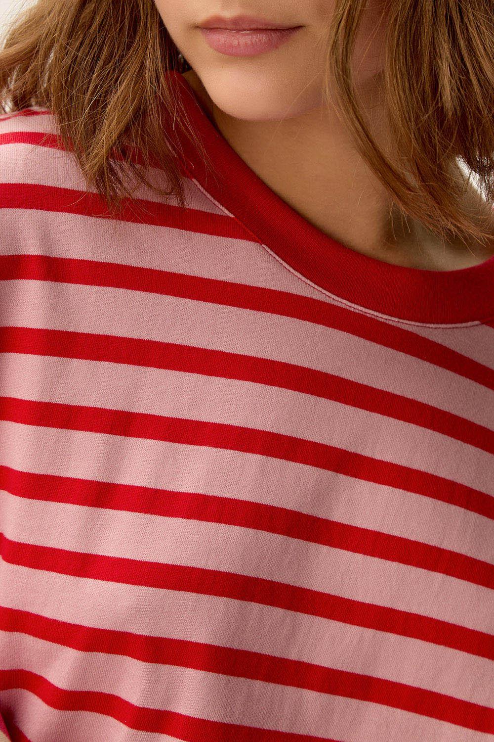 Des Petit Hauts Tee-shirt Marinière Josy Bubble/Tomate