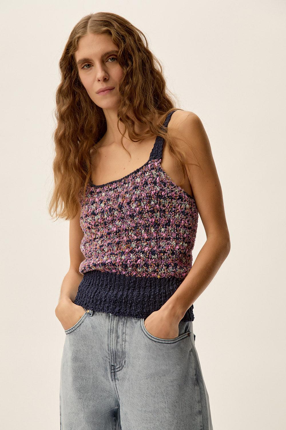 Des Petit Hauts Top En Maille Betty Multico Confettis