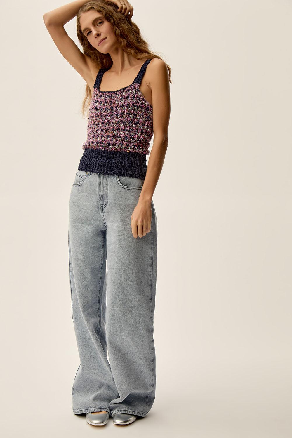 Des Petit Hauts Top En Maille Betty Multico Confettis