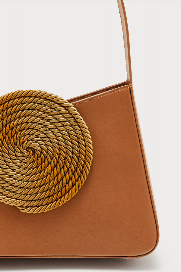 D'estrëe Paris Asymmetric Leather Bag With Passementerie Details Camel