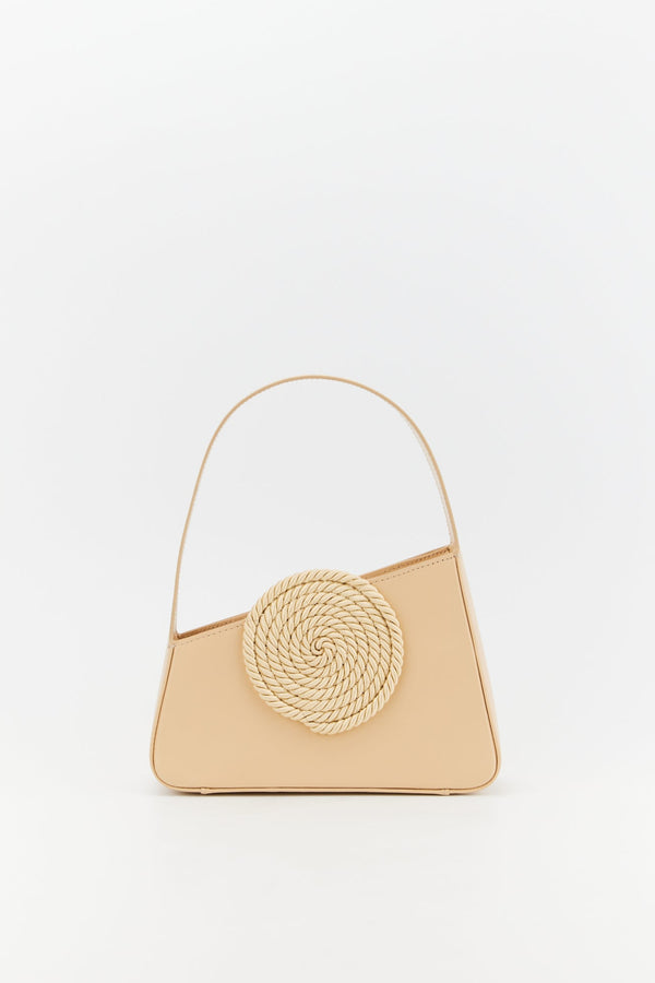 d'estrëe paris BEIGE Asymmetric Leather Passementerie Mini Bag