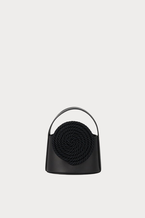 d'estrëe paris Black Mini Leather Bag with Passementerie Details
