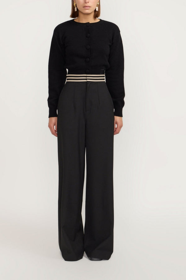 D'estrëe Paris BLACK Wide-leg Pants With A Tailored Fit